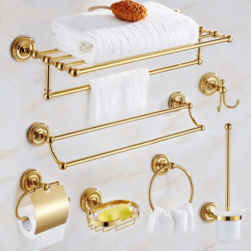 Regency Gold Bathroom Hardware | Polished Brass Towel Rails & Accessories