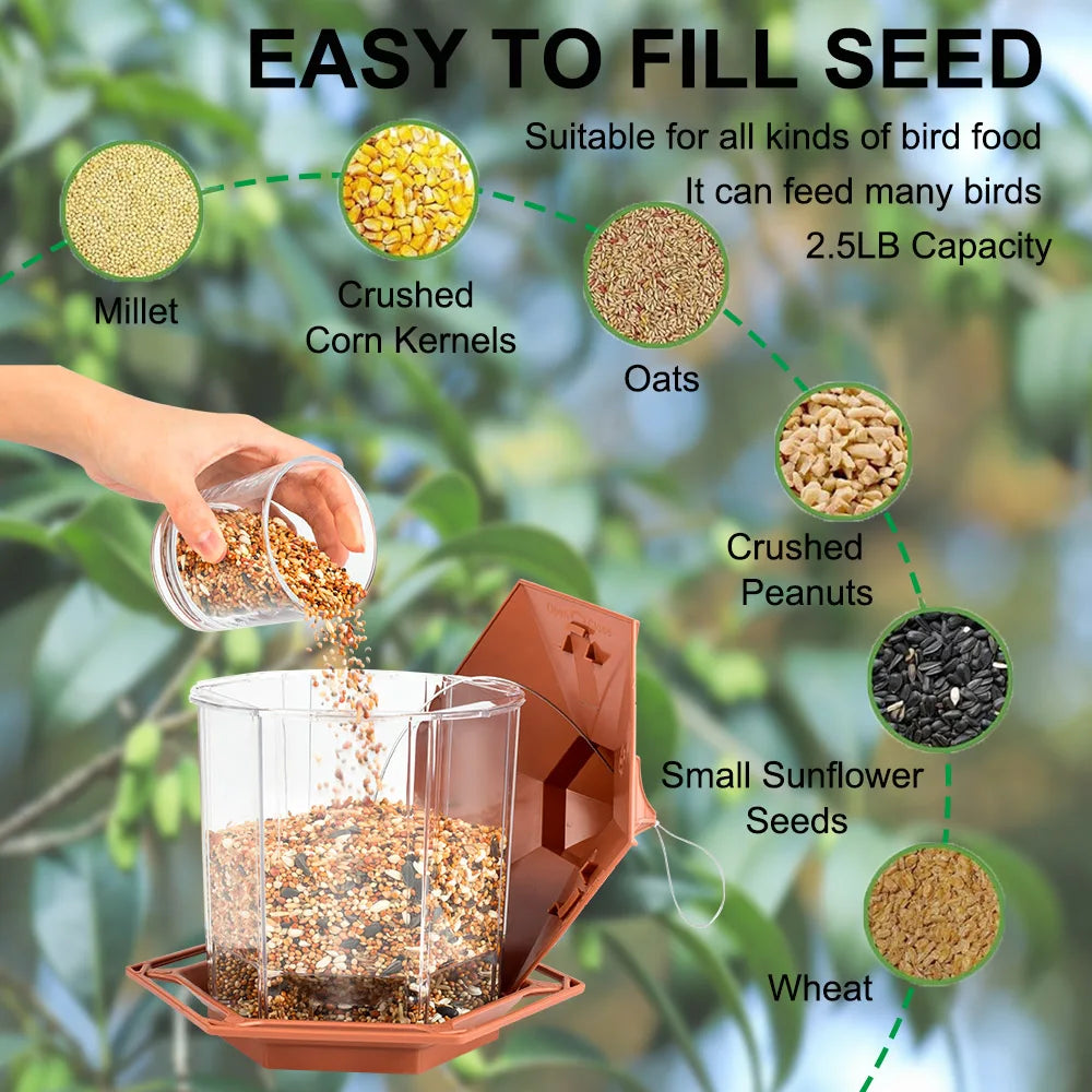 Gazebo Domed Bird Feeder | Hanging Multi-Port Seed House