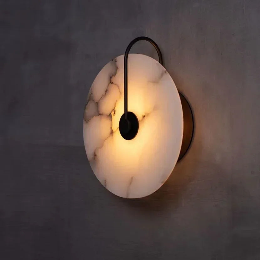 Lunar Marble Wall Sconce | Round Stone-Effect LED Wall Light