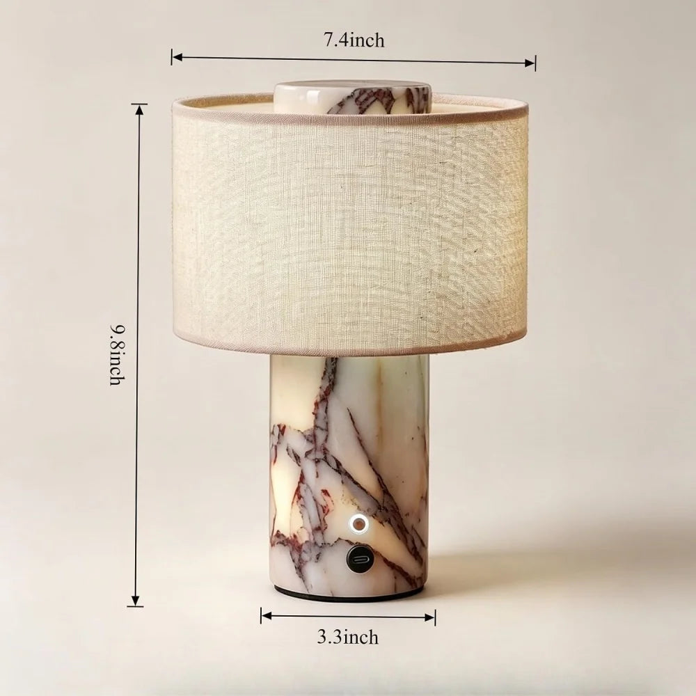 Travertine Cordless Table Lamp | Rechargeable Stone Touch Lamp