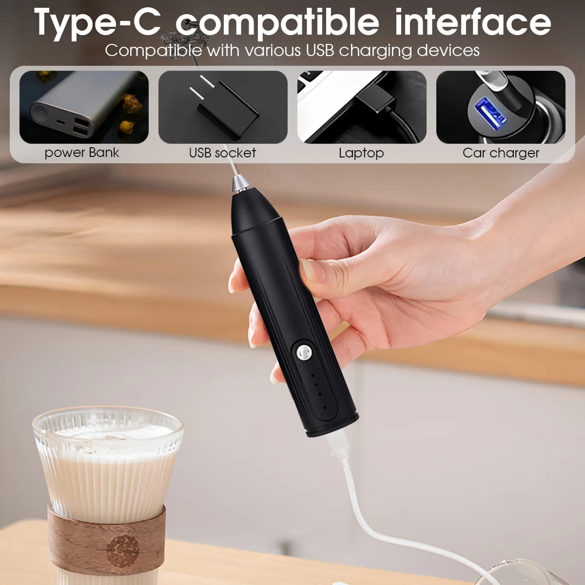 WhipIt Mini Frother | 3-Speed Rechargeable Whisk