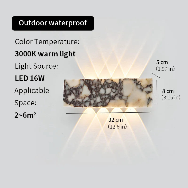 Terrazzo Stone Wall Light | Up & Down LED Wall Sconce