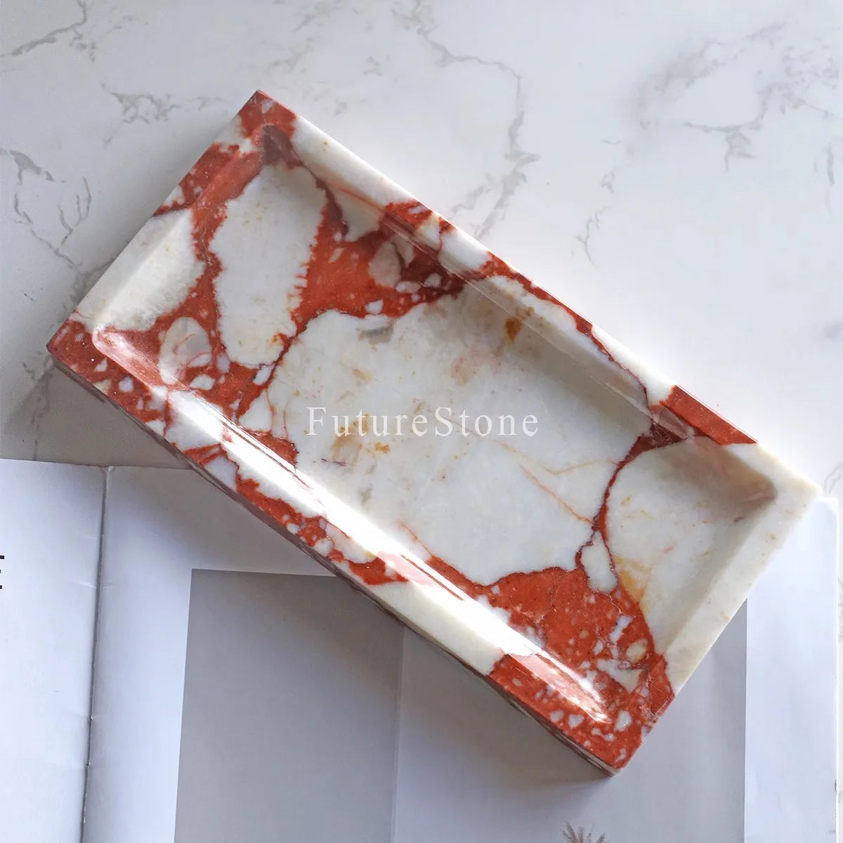 Marble Rectangle Tray | Polished Natural Stone Display Tray