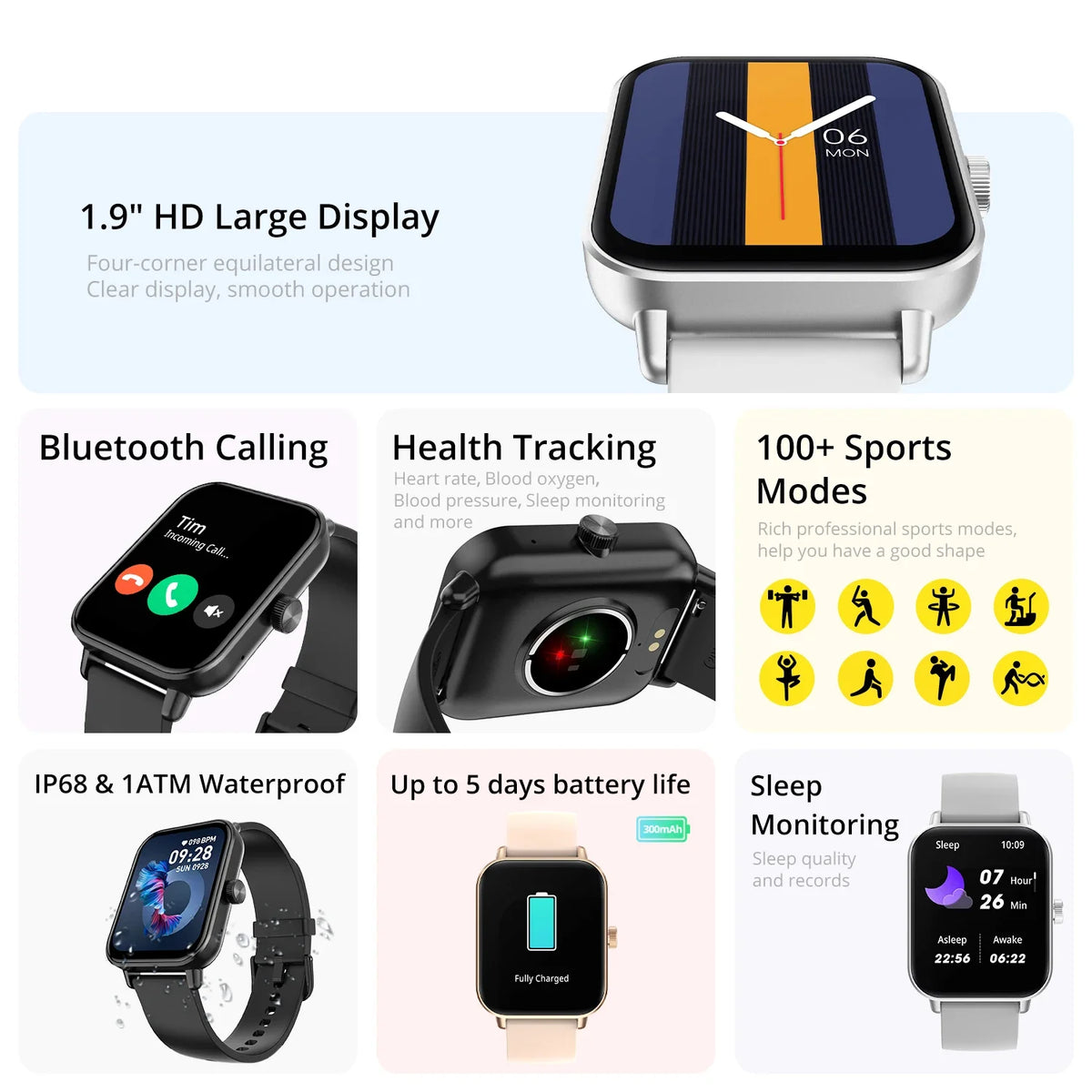 Kinetic Smart Watch | 1.9" Voice Calling Fitness Tracker