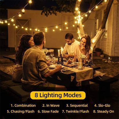 DewDrop Solar Lights | Crystal Globe String Lights, 8 Modes