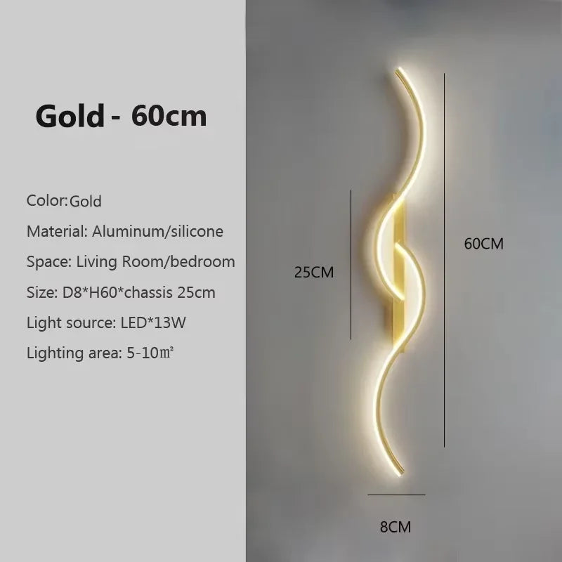 Ripple LED Wall Sconce | Wavy Minimalist Bedside Wall Light