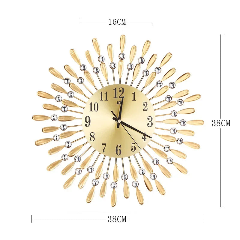 Starburst Wall Clock | Luxury Gold Silent Decorative Clock