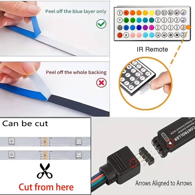 Lagoon RGB Strip Lights | App & Remote LED Tape, 1 to 40m