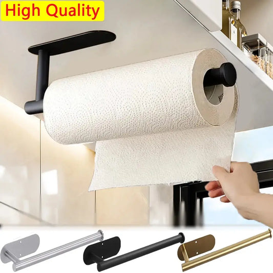 Roll Rail Paper Holder | Adhesive Stainless Steel Towel Hanger