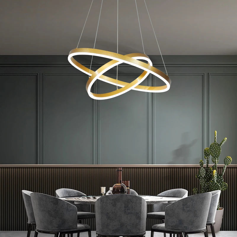 Halo Ring LED Chandelier | Modern Multi-Ring Ceiling Pendant