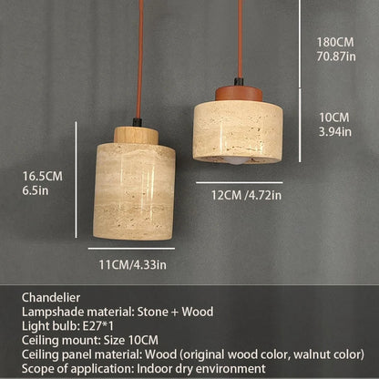 Cavern Stone Pendant | Wabi-Sabi Bedside Hanging Light