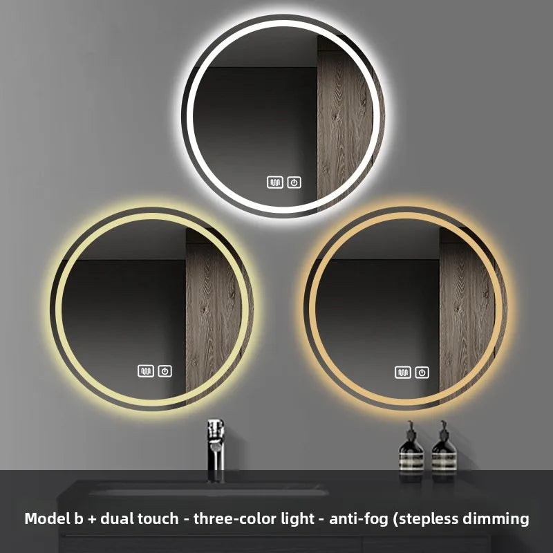 HaloGlow Round LED Bathroom Mirror | Anti-Fog Touch Vanity Mirror
