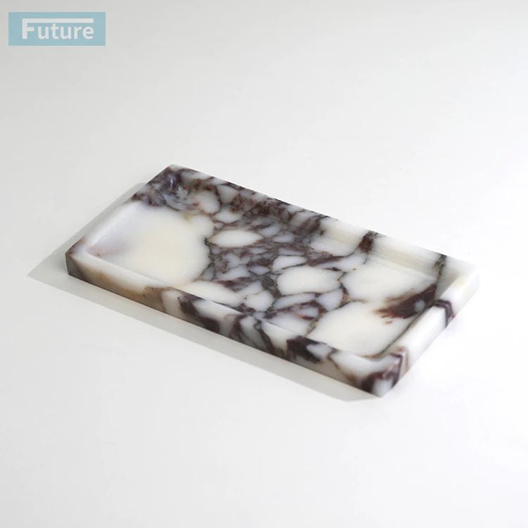 Marble Rectangle Tray | Polished Natural Stone Display Tray
