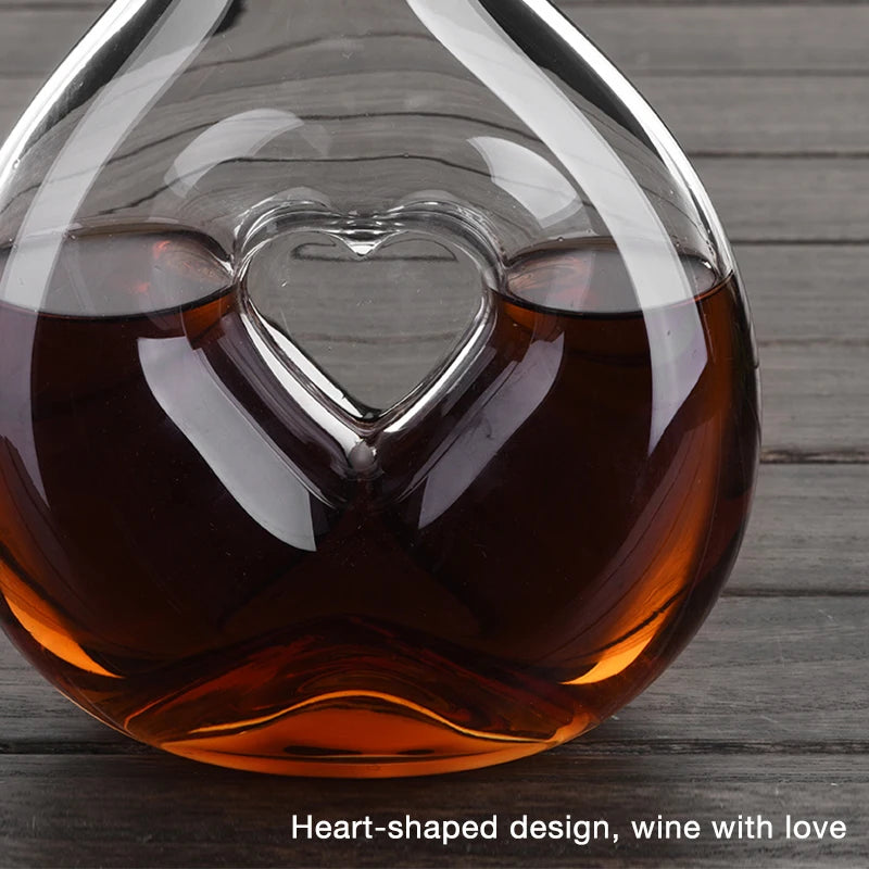 Amour Heart Wine Decanter | Hand-Blown Crystal Wine Aerator