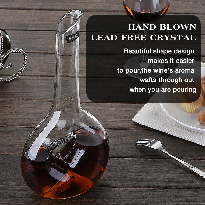 Amour Heart Wine Decanter | Hand-Blown Crystal Wine Aerator