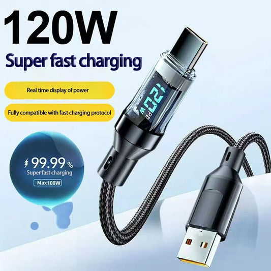 ChargeView Fast Cable | 120W USB-C with LED Display
