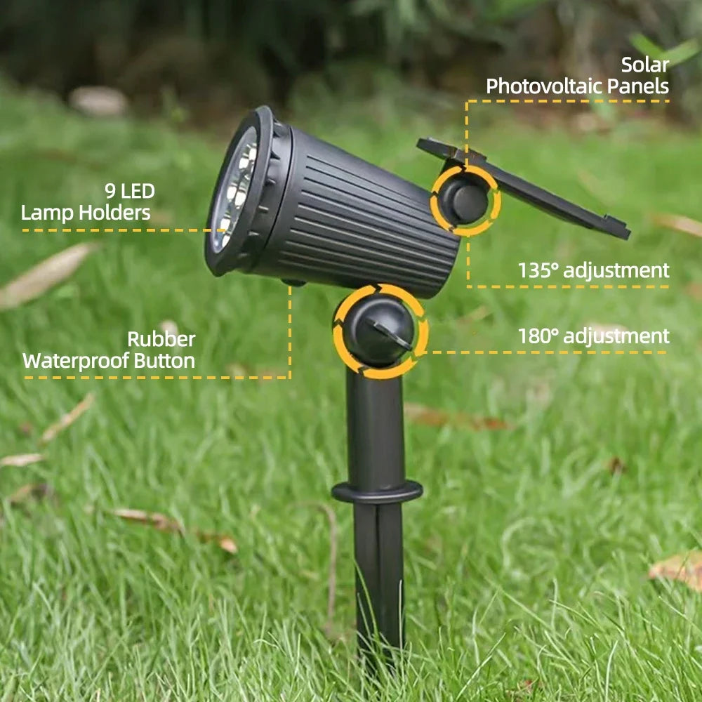 Prism Solar Spotlights | 9 LED RGB Landscape Lights