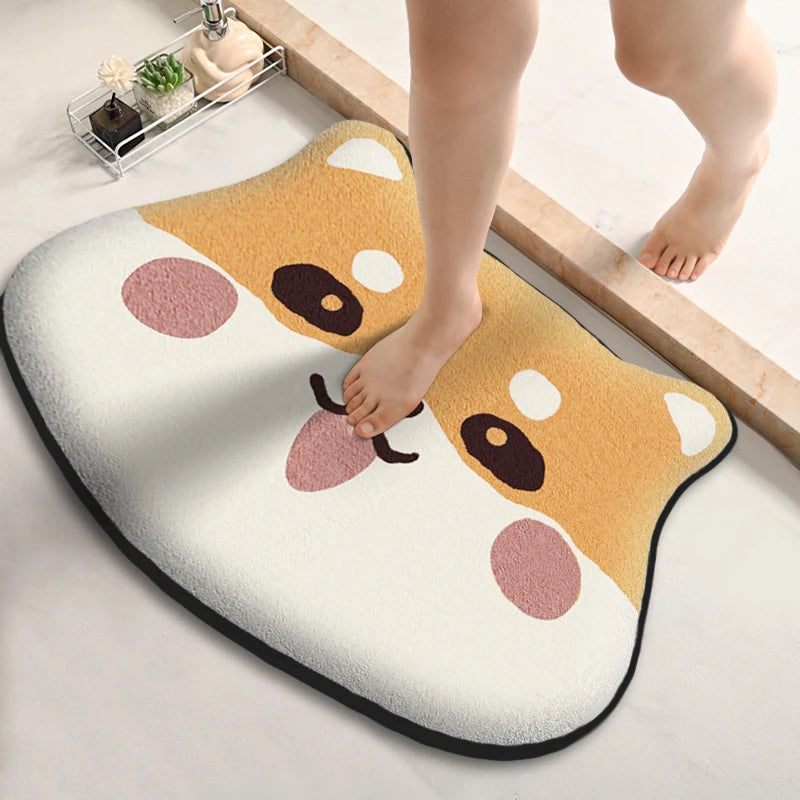 Burrow Critter Bath Mat | Absorbent Flannel Toilet Mat