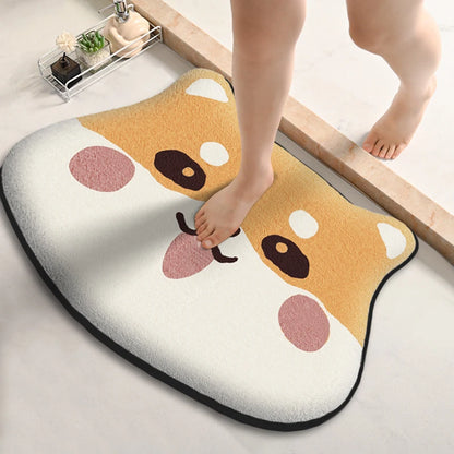 Burrow Critter Bath Mat | Absorbent Flannel Toilet Mat