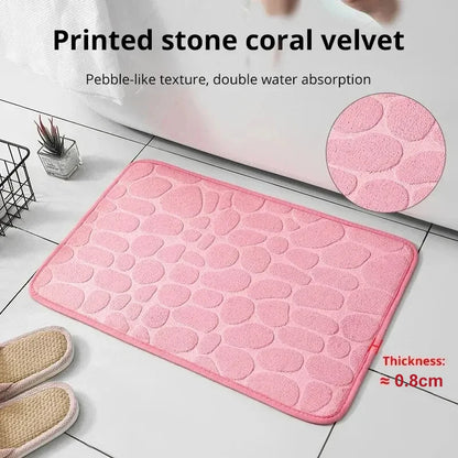 StoneStep Bath Mat | Embossed Pebble Anti-Slip Floor Mat