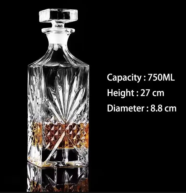 Crystal Cut Whisky Decanter | Lead-Free Glass Spirits Decanter