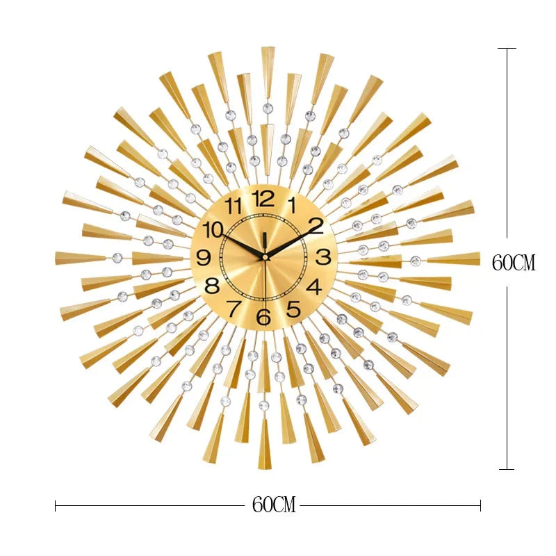 Starburst Wall Clock | Luxury Gold Silent Decorative Clock