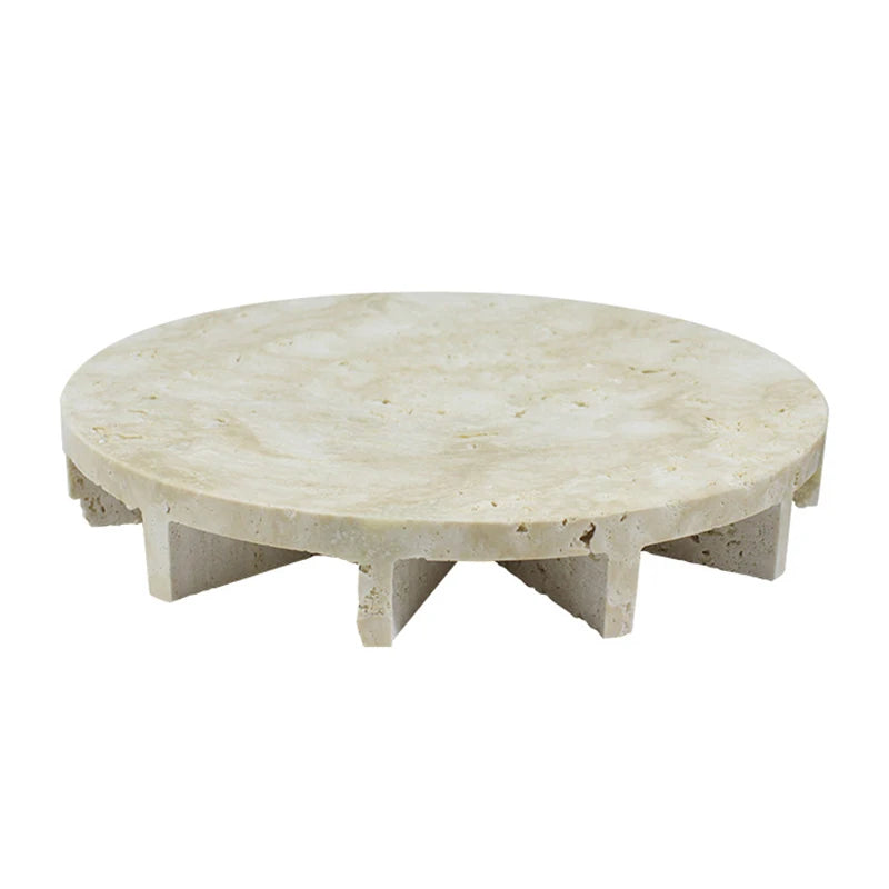 Pebble Stone Sculptural Tray | Marble-Effect Landscape Decor Tray