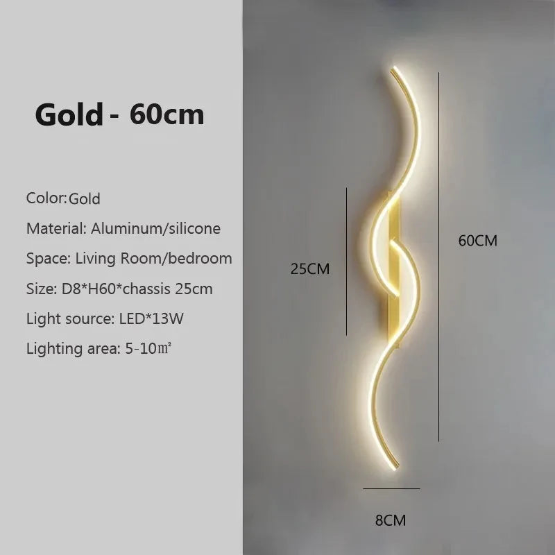 Ripple LED Wall Sconce | Wavy Minimalist Bedside Wall Light