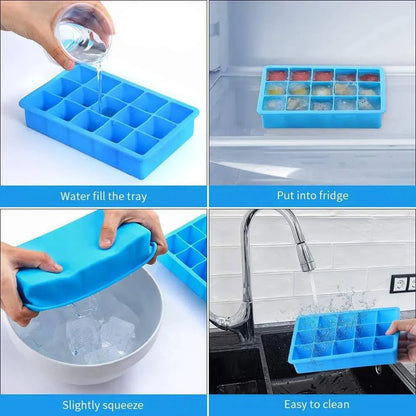 Polar Cube Ice Tray | 15-Cavity Silicone Mould with Lid