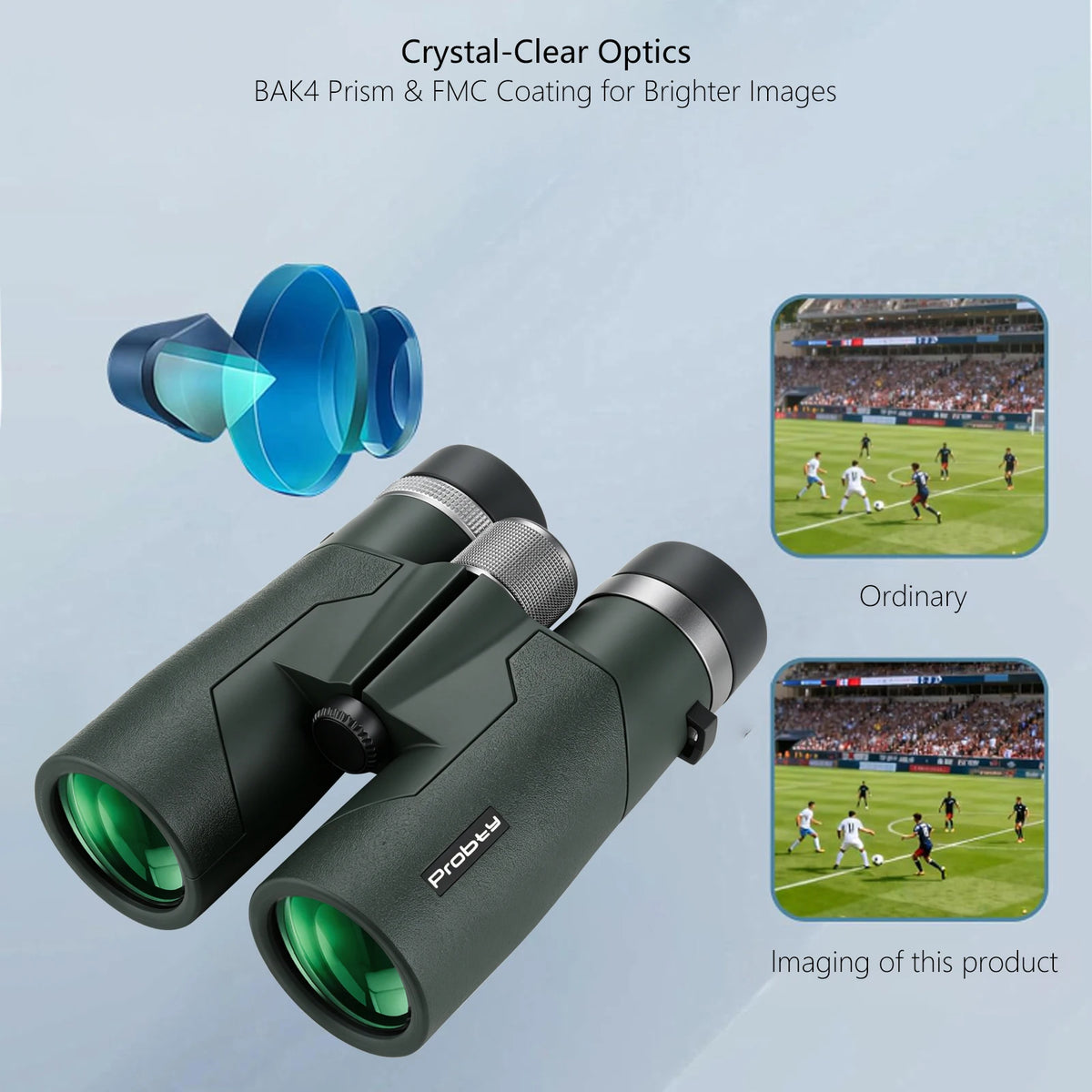 ClearView 10x42 Binoculars | Waterproof HD Binoculars with Phone Adapter