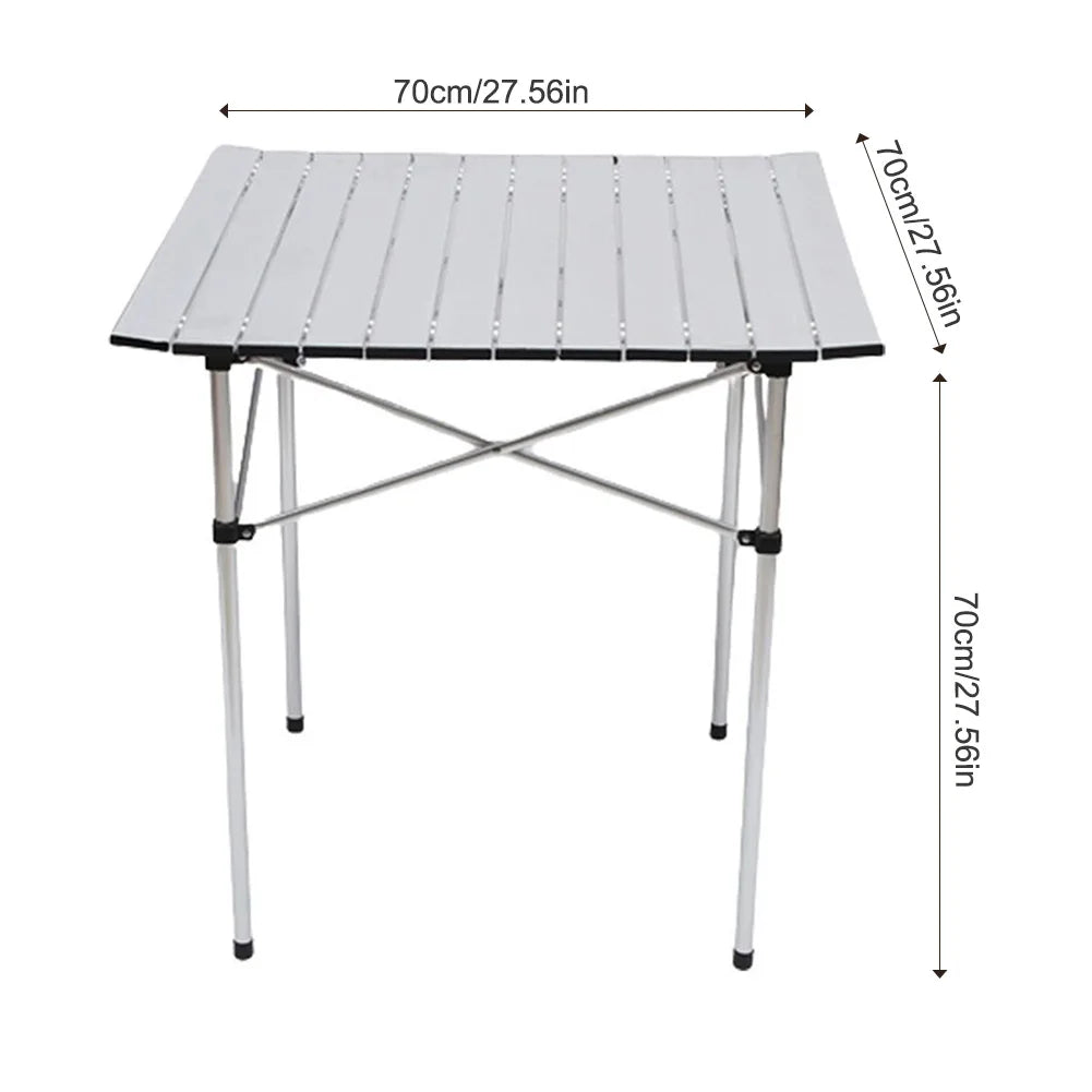 Roll-Top Aluminium Picnic Table | Compact Folding Camping Table