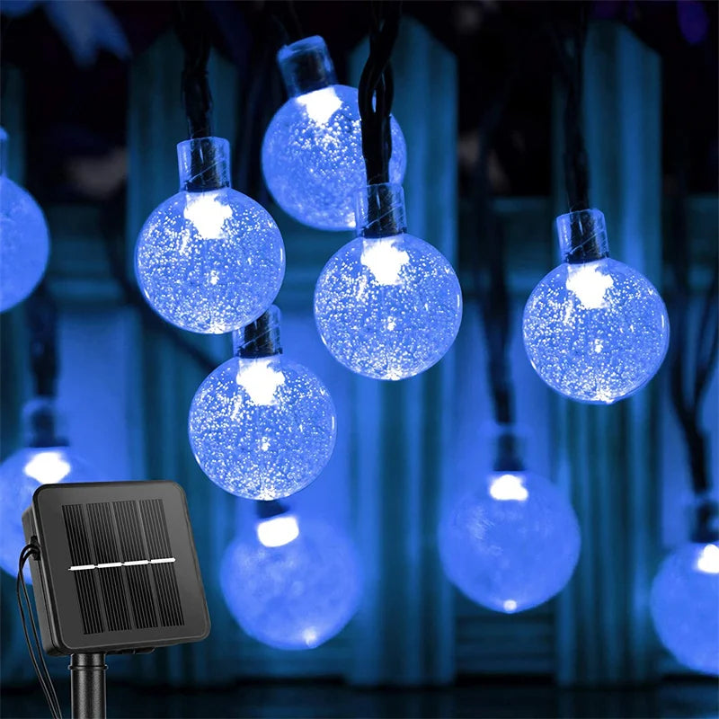 DewDrop Solar Lights | Crystal Globe String Lights, 8 Modes