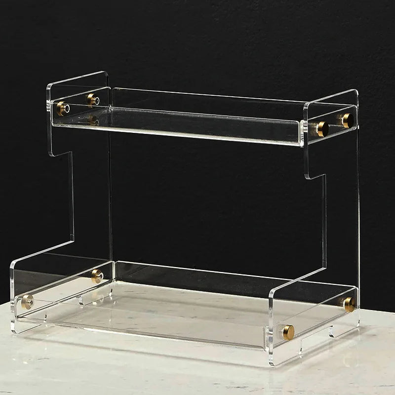 Clearview Acrylic Makeup Organiser | 2-Tier Vanity Storage Shelf
