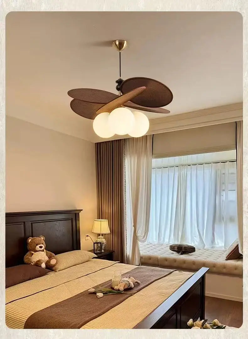 Bloom Flush Ceiling Light | Wood-Look Petal LED Ceiling Lamp