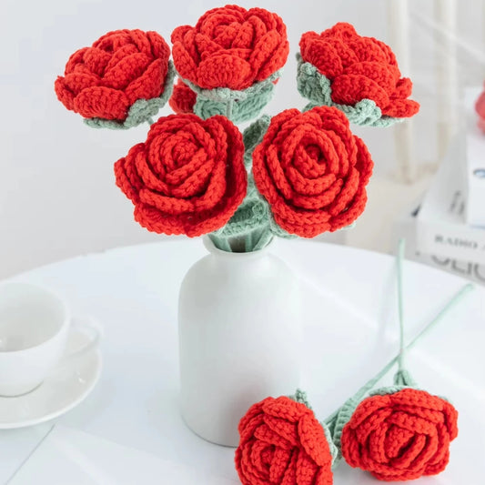 Wildrose Crochet Roses | Handmade Artificial Flowers, 1 or 3