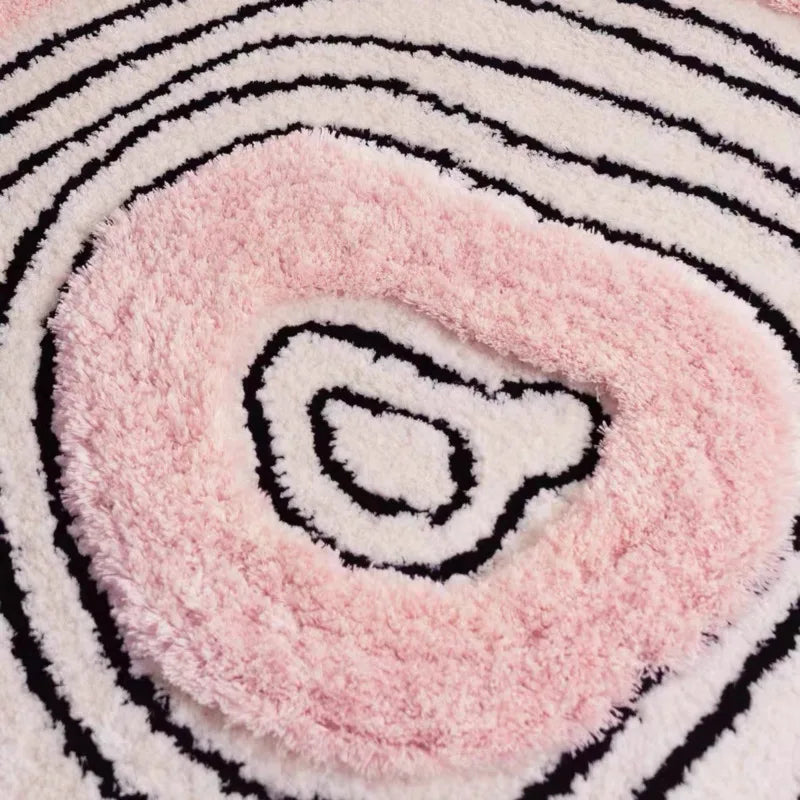 Ripple Shaggy Round Rug | Soft Plush Irregular Bedside Rug