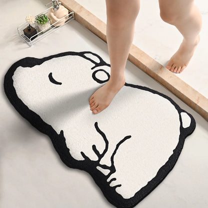Burrow Critter Bath Mat | Absorbent Flannel Toilet Mat