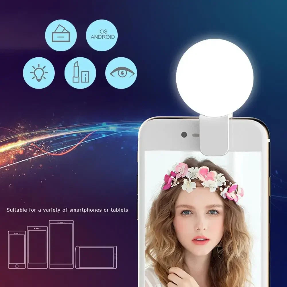 Glow Clip Selfie Ring Light | Rechargeable Phone Light