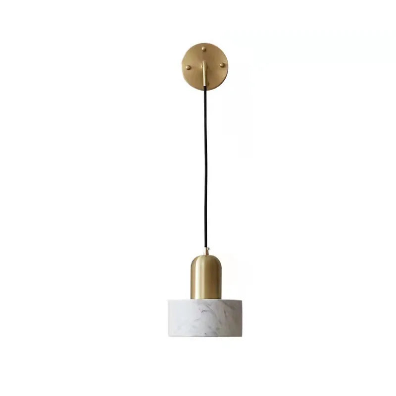 Stone Drop Pendant Lamp | Minimal Marble & Brass Mini Pendant