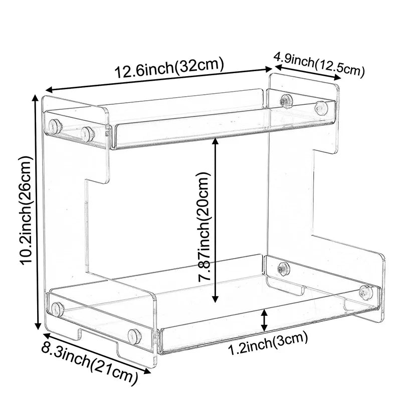 Clearview Acrylic Makeup Organiser | 2-Tier Vanity Storage Shelf