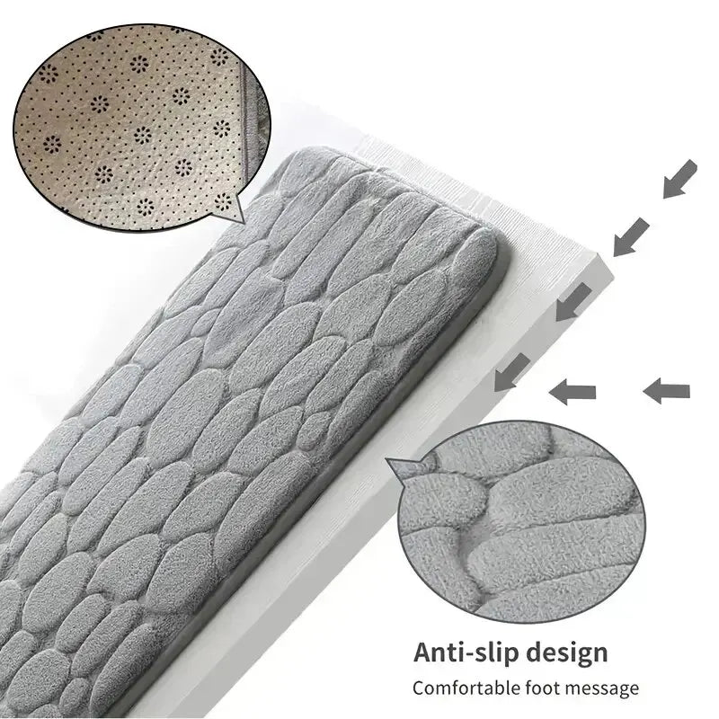 StoneStep Bath Mat | Embossed Pebble Anti-Slip Floor Mat