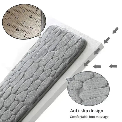 StoneStep Bath Mat | Embossed Pebble Anti-Slip Floor Mat