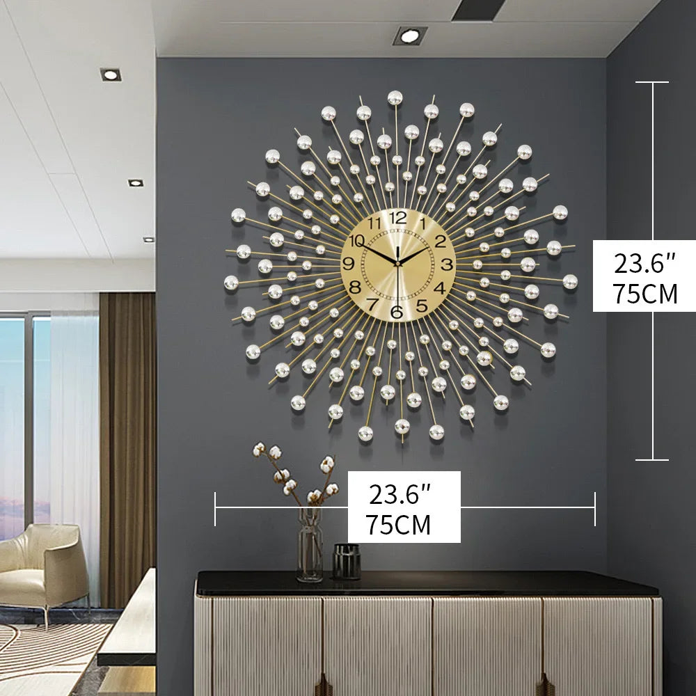 Starburst Wall Clock | Luxury Gold Silent Decorative Clock