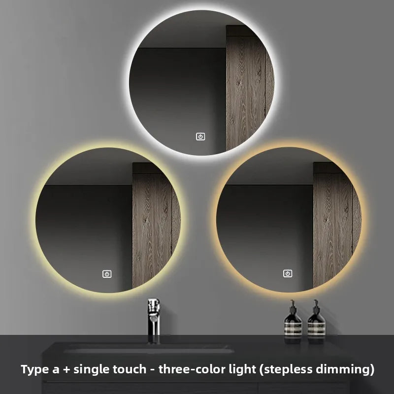 HaloGlow Round LED Bathroom Mirror | Anti-Fog Touch Vanity Mirror