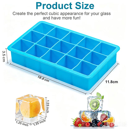 Polar Cube Ice Tray | 15-Cavity Silicone Mould with Lid
