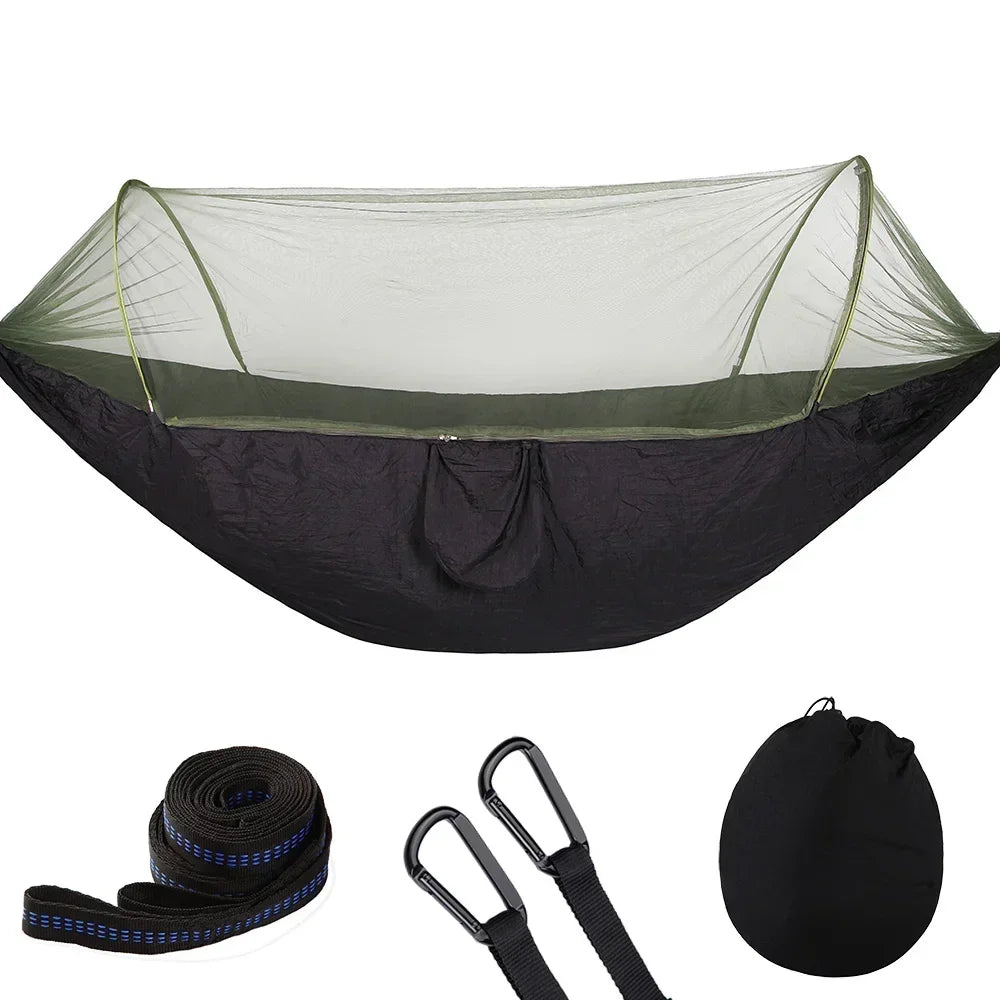 CanopyNest Camping Hammock | Pop-Up Mosquito Net Hammock for Two